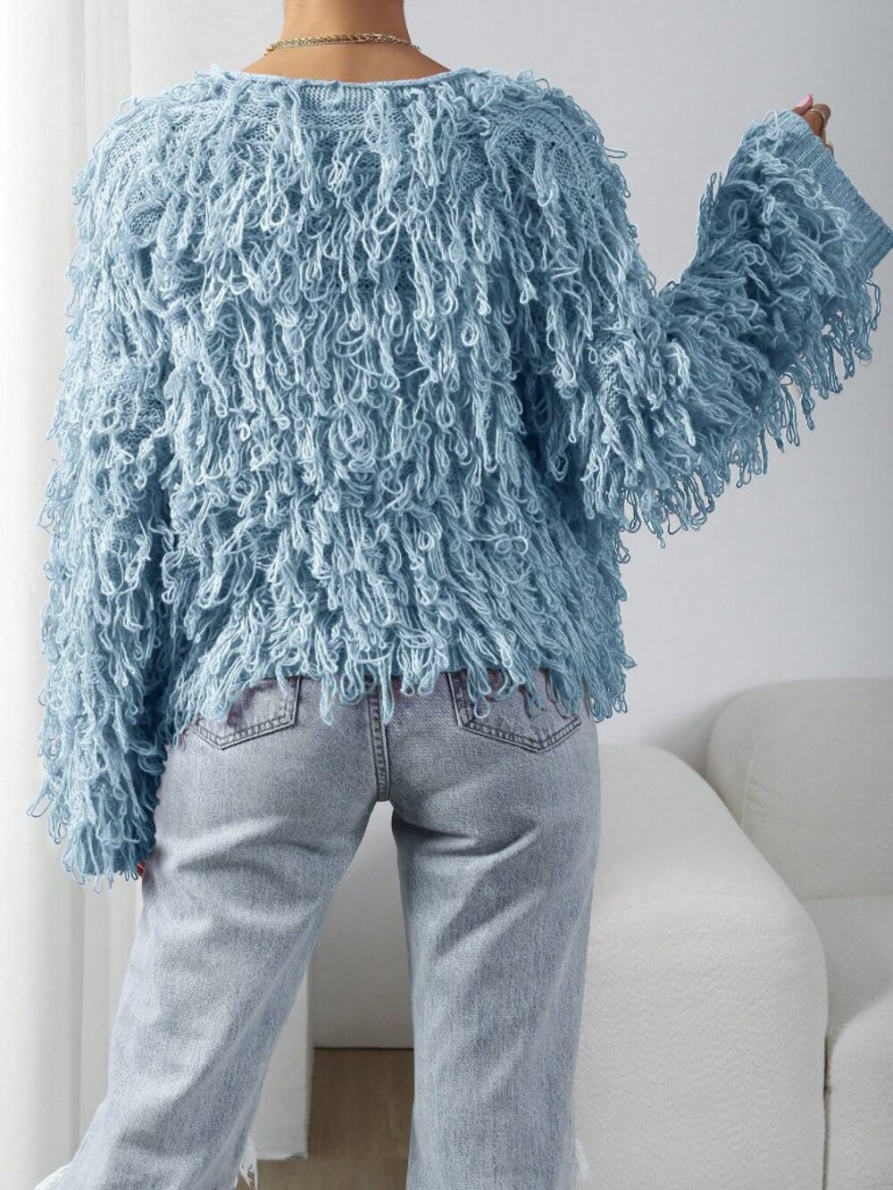 Women's Fringe Decor Casual Cardigan - Picture 2 of 7